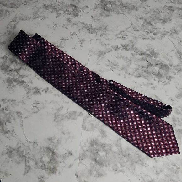 NWT IZOD Maroon and Blue Men's Silk Tie - Picture 1 of 6